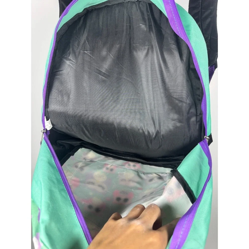 Girls Backpack‎ Multi Owl Print Zip Pocket Adjustable Padded Shoulder Straps Bag